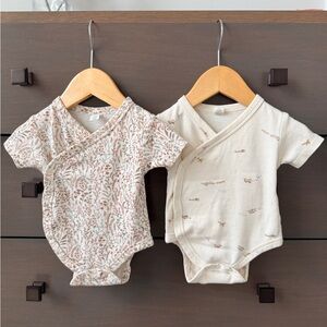 Colored Organics Kimono Wrap Style Onesie Set 0-3 Month EUC